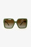 Tiffany & Co. Green Acetate T Oversized Square Tinted Sunglasses