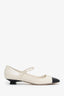 Miu Miu Cream/Black Cap Toe Patent Leather Mary Jane Pumps Size 39