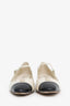 Miu Miu Cream/Black Cap Toe Patent Leather Mary Jane Pumps Size 39