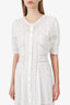 LoveShackFancy White Cotton Ardan Victorian Midi Dress Size S