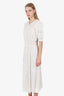 LoveShackFancy White Cotton Ardan Victorian Midi Dress Size S