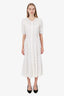 LoveShackFancy White Cotton Ardan Victorian Midi Dress Size S