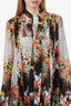 Just Cavalli Orange Printed Sheer Blouse Size 42