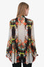 Just Cavalli Orange Printed Sheer Blouse Size 42