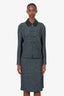St. John Black/White Tweed Jacket + Skirt Set Size 14