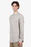 Loro Piana Grey/White Check Linen Button Up Shirt Size XL Mens