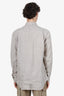Loro Piana Grey/White Check Linen Button Up Shirt Size XL Mens