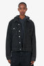 Sandro Black Cotton Logo Button Up Jacket Size XL