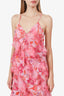 Misa Los Angeles Pink Floral Ruffled Maxi Dress Size S