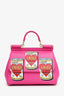 Dolce & Gabbana Pink Leather 'Dauphine Amore Soup Cans Miss Sicily' Bag