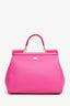 Dolce & Gabbana Pink Leather 'Dauphine Amore Soup Cans Miss Sicily' Bag