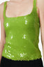 16ARLINGTON Green Sequined Sleeveless Top Size 6