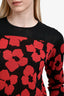 Dries Van Noten Black/Red Floral Cotton Blend Top Size M