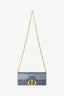 Christian Dior 2019 Blue Leather 30 Montaigne Chain Clutch