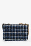 Pre-Loved Chanel™ 2023 Blue/Black Tweed Wallet on Chain