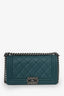 Pre-Loved Chanel™ 2014 Green Lambskin Old Medium Boy Bag