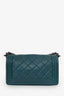 Pre-Loved Chanel™ 2014 Green Lambskin Old Medium Boy Bag