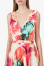 Alice + Olivia Pink Floral Patterned V-Neck Dress Estimated Size M