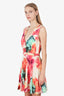Alice + Olivia Pink Floral Patterned V-Neck Dress Estimated Size M