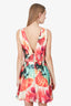 Alice + Olivia Pink Floral Patterned V-Neck Dress Estimated Size M