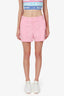 Alice + Olivia Pink Linen Mini Shorts Size 4