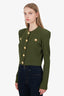Balmain Green Crewneck Cardigan Size 42