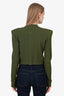 Balmain Green Crewneck Cardigan Size 42