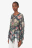Zimmermann Blue/Pink Floral Sheer Blouse Size 2