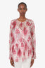 Zimmermann Pink Floral Silk 'Wavelength' Blouse Size 2