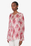 Zimmermann Pink Floral Silk 'Wavelength' Blouse Size 2