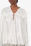 Ulla Johnson White Silk Tie Neck Long Sleeve Blouse Size 10