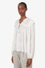 Ulla Johnson White Silk Tie Neck Long Sleeve Blouse Size 10