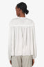 Ulla Johnson White Silk Tie Neck Long Sleeve Blouse Size 10