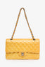 Pre-Loved Chanel™ 2000-2002 Yellow Patent Medium Double Flap Bag