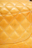 Pre-Loved Chanel™ 2000-2002 Yellow Patent Medium Double Flap Bag