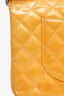 Pre-Loved Chanel™ 2000-2002 Yellow Patent Medium Double Flap Bag