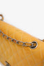 Pre-Loved Chanel™ 2000-2002 Yellow Patent Medium Double Flap Bag