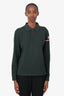Moncler Dark Green Polo Long Sleeve Shirt Size L