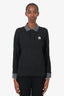 Moncler Black Polo Long Sleeve Shirt Size L