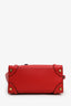 Celine Red Grained Calfskin Micro Luggage Tote