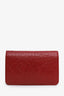 Pre-Loved Chanel™ 2011 Red Lambskin Leather Camellia Classic Wallet on Chain