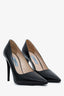 Prada Black Saffiano Leather Pointed Toe Heels Size 35