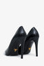 Prada Black Saffiano Leather Pointed Toe Heels Size 35