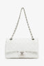 Pre-Loved Chanel™ 2008-09 White Caviar Leather Medium Double Flap Bag