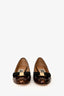 Salvatore Ferragamo Brown Patent Vara Bow Animal Print Pumps Size 5