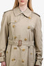 Burberrys Beige The Kensington Heritage Long Trench Coat Size 38