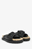 Christian Dior Black Cannage Leather 'D-Twist' Espadrille Slides Size 37