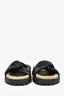 Christian Dior Black Cannage Leather 'D-Twist' Espadrille Slides Size 37
