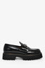 Gucci Black Leather Horsebit Platform Loafers Size 37
