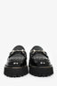 Gucci Black Leather Horsebit Platform Loafers Size 37